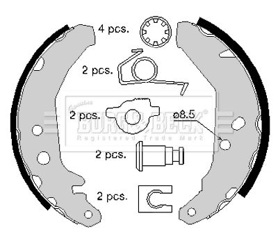 BORG & BECK Piduriklotside komplekt BBS6149